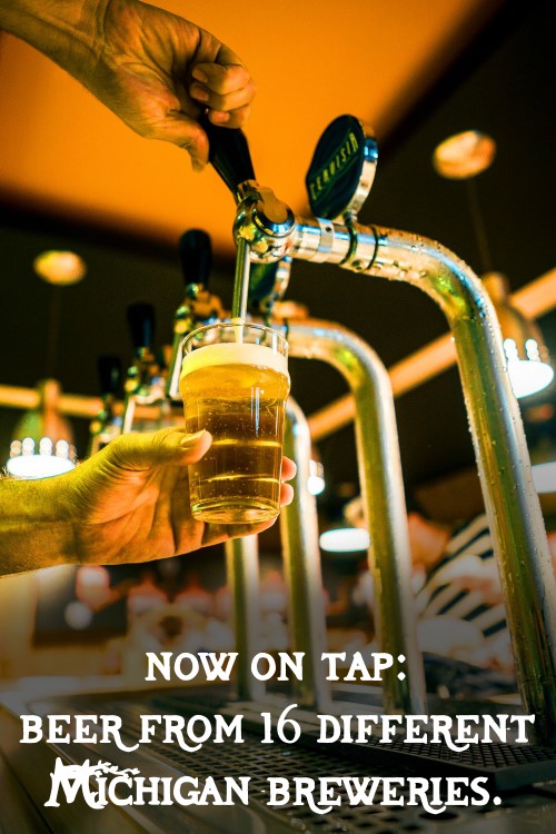 pouring beer from tap